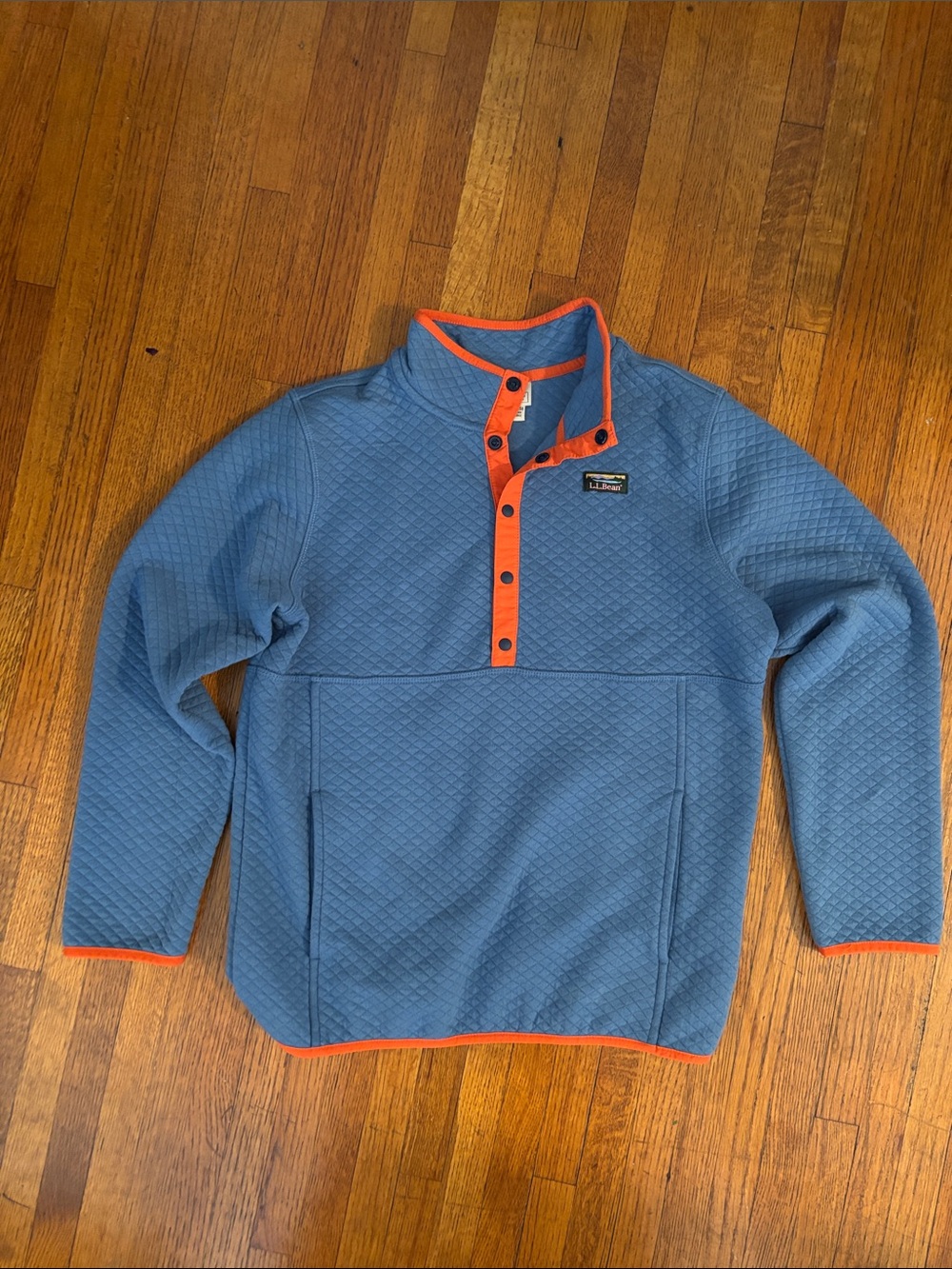 L.L. Bean Quarter Snap Quilted Pullover - Kids L (14-16), fits adult size small - Picture 2 of 6